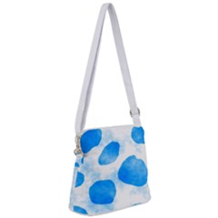 Cloudy Watercolor, Blue Cow Spots, Animal Fur Print Zipper Messenger Bag by Casemiro