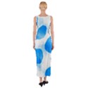 Cloudy watercolor, blue cow spots, animal fur print Fitted Maxi Dress View2