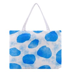 Cloudy Watercolor, Blue Cow Spots, Animal Fur Print Medium Tote Bag by Casemiro