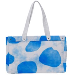 Cloudy Watercolor, Blue Cow Spots, Animal Fur Print Canvas Work Bag by Casemiro