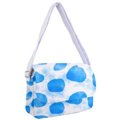 Cloudy Watercolor, Blue Cow Spots, Animal Fur Print Courier Bag by Casemiro