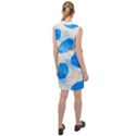 Cloudy watercolor, blue cow spots, animal fur print Sleeveless Shirt Dress View2