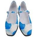 Cloudy watercolor, blue cow spots, animal fur print Women s Mary Jane Shoes View1