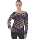 Trypophobia Off Shoulder Long Sleeve Velour Top View1