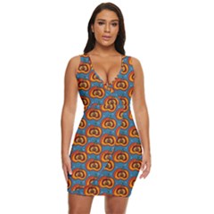 Pumpkin In Pumpkin Draped Bodycon Dress