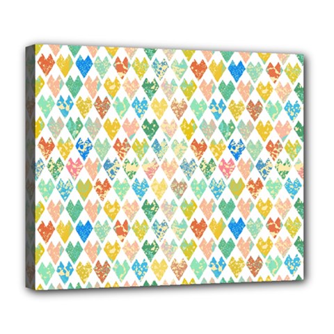 Multicolored Hearts Deluxe Canvas 24  X 20  (stretched) by SychEva