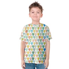 Multicolored Hearts Kids  Cotton Tee