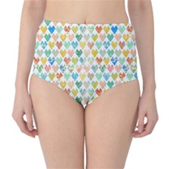 Multicolored Hearts Classic High-waist Bikini Bottoms by SychEva