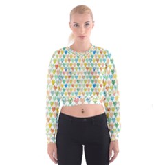 Multicolored Hearts Cropped Sweatshirt by SychEva