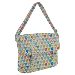 Multicolored Hearts Buckle Messenger Bag by SychEva