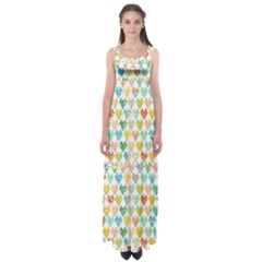 Multicolored Hearts Empire Waist Maxi Dress by SychEva