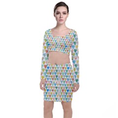 Multicolored Hearts Top And Skirt Sets by SychEva