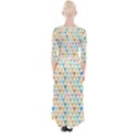 Multicolored Hearts Quarter Sleeve Wrap Maxi Dress View2