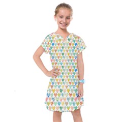 Multicolored Hearts Kids  Drop Waist Dress by SychEva