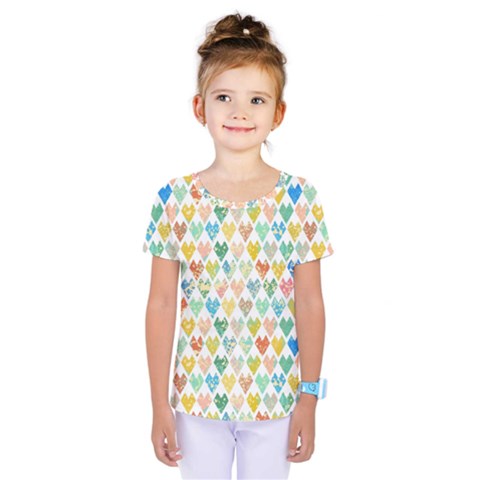 Multicolored Hearts Kids  One Piece Tee by SychEva