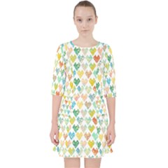 Multicolored Hearts Pocket Dress by SychEva