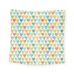 Multicolored Hearts Square Tapestry (small) by SychEva