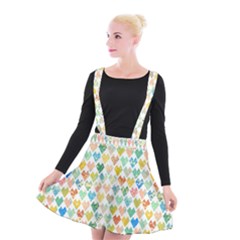 Multicolored Hearts Suspender Skater Skirt by SychEva