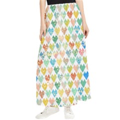 Multicolored Hearts Maxi Chiffon Skirt by SychEva