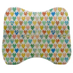 Multicolored Hearts Velour Head Support Cushion by SychEva