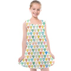 Multicolored Hearts Kids  Cross Back Dress by SychEva