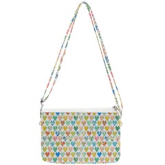 Multicolored Hearts Double Gusset Crossbody Bag by SychEva