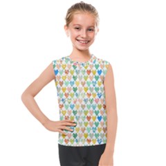 Multicolored Hearts Kids  Mesh Tank Top by SychEva