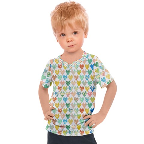 Multicolored Hearts Kids  Sports Tee by SychEva