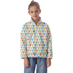 Multicolored Hearts Kids  Half Zip Hoodie by SychEva