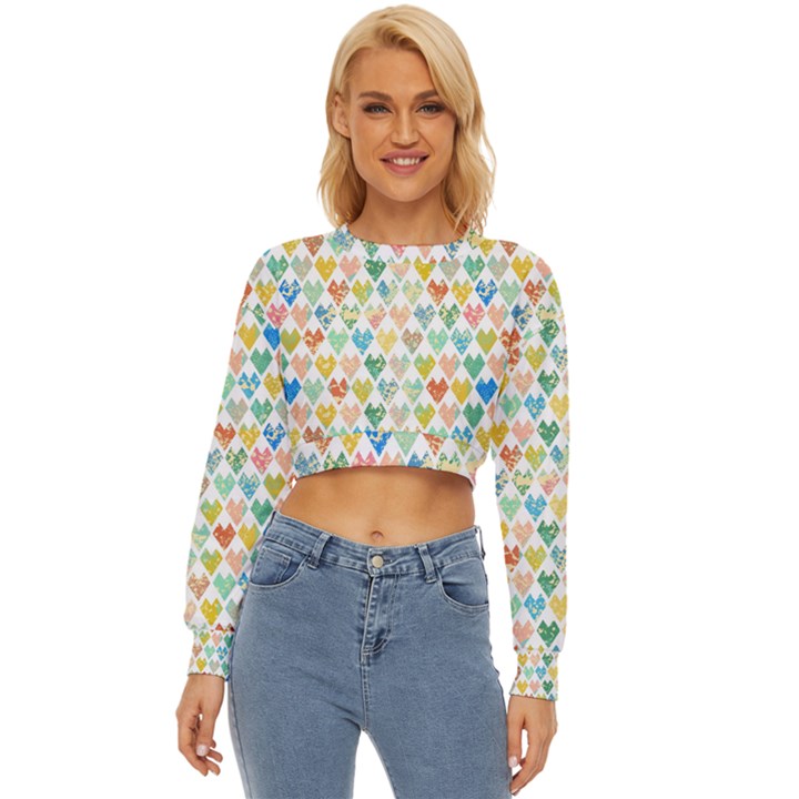 Multicolored Hearts Lightweight Long Sleeve Sweatshirt