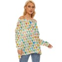 Multicolored Hearts Off Shoulder Chiffon Pocket Shirt View3