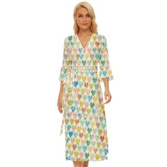 Multicolored Hearts Midsummer Wrap Dress by SychEva