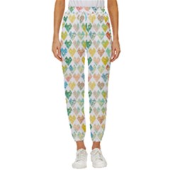 Multicolored Hearts Cropped Drawstring Pants by SychEva