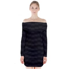 Blocks Long Sleeve Off Shoulder Dress by Sparkle