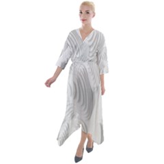 Illusion Waves Quarter Sleeve Wrap Front Maxi Dress by Sparkle