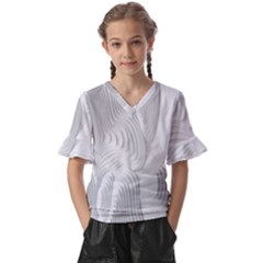 Illusion Waves Kids  V-neck Horn Sleeve Blouse