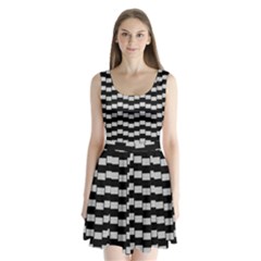 Illusion Blocks Split Back Mini Dress  by Sparkle