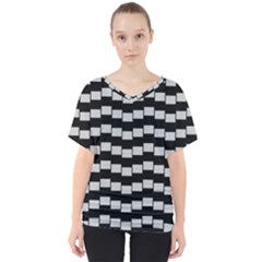 Illusion Blocks V-neck Dolman Drape Top