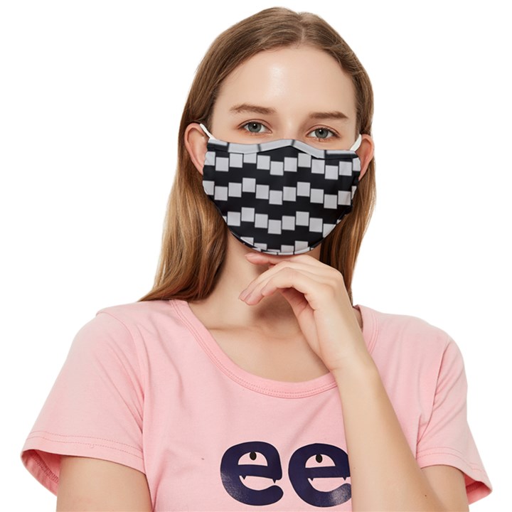 Illusion Blocks Fitted Cloth Face Mask (Adult)