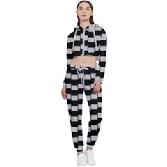 Illusion Blocks Cropped Zip Up Lounge Set