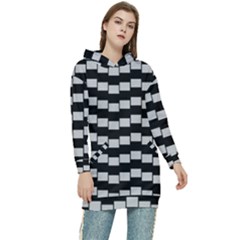 Illusion Blocks Women s Long Oversized Pullover Hoodie by Sparkle