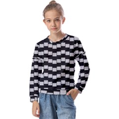 Illusion Blocks Kids  Long Sleeve Tee With Frill 