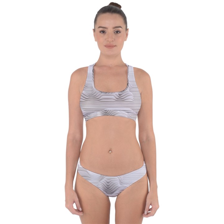 Illusion Waves Cross Back Hipster Bikini Set