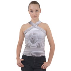 Illusion Waves Cross Neck Velour Top by Sparkle