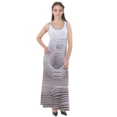 Illusion Waves Sleeveless Velour Maxi Dress