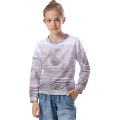 Illusion Waves Kids  Long Sleeve Tee With Frill 