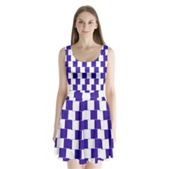 Illusion Blocks Split Back Mini Dress  by Sparkle