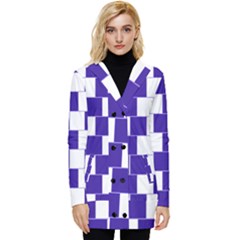 Illusion Blocks Button Up Hooded Coat 