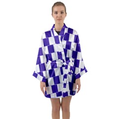 Illusion Blocks Long Sleeve Satin Kimono