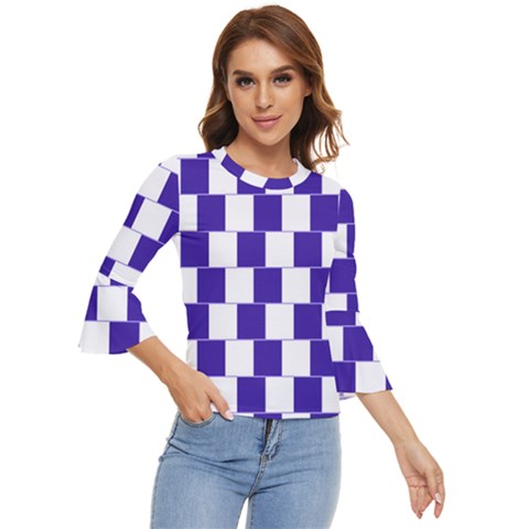 Illusion Blocks Bell Sleeve Top by Sparkle